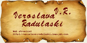 Veroslava Radulaški vizit kartica